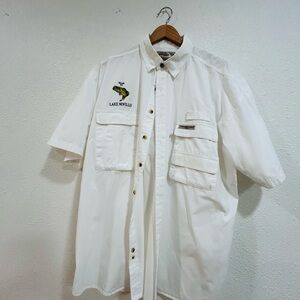 White Short Sleeve Button-Up Shirt
